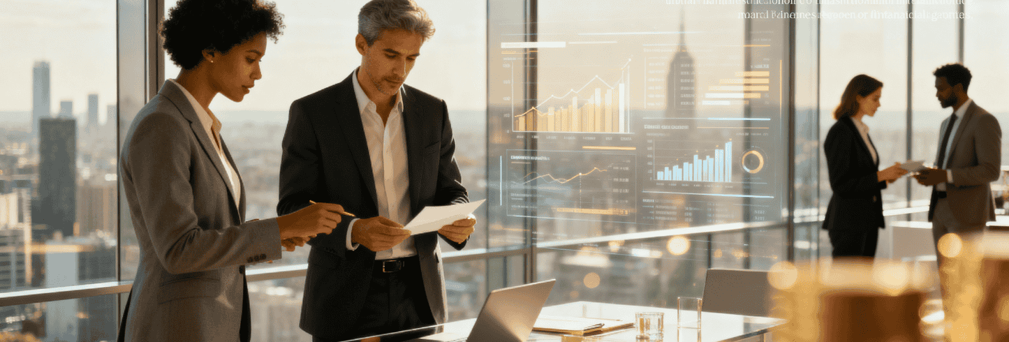 modern banking environment — bright, spacious, and professional.
