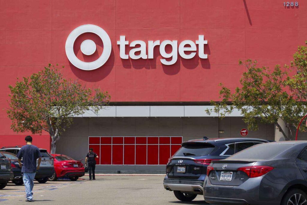 Target logo on building representing the brand affected by the 2013 data breach.